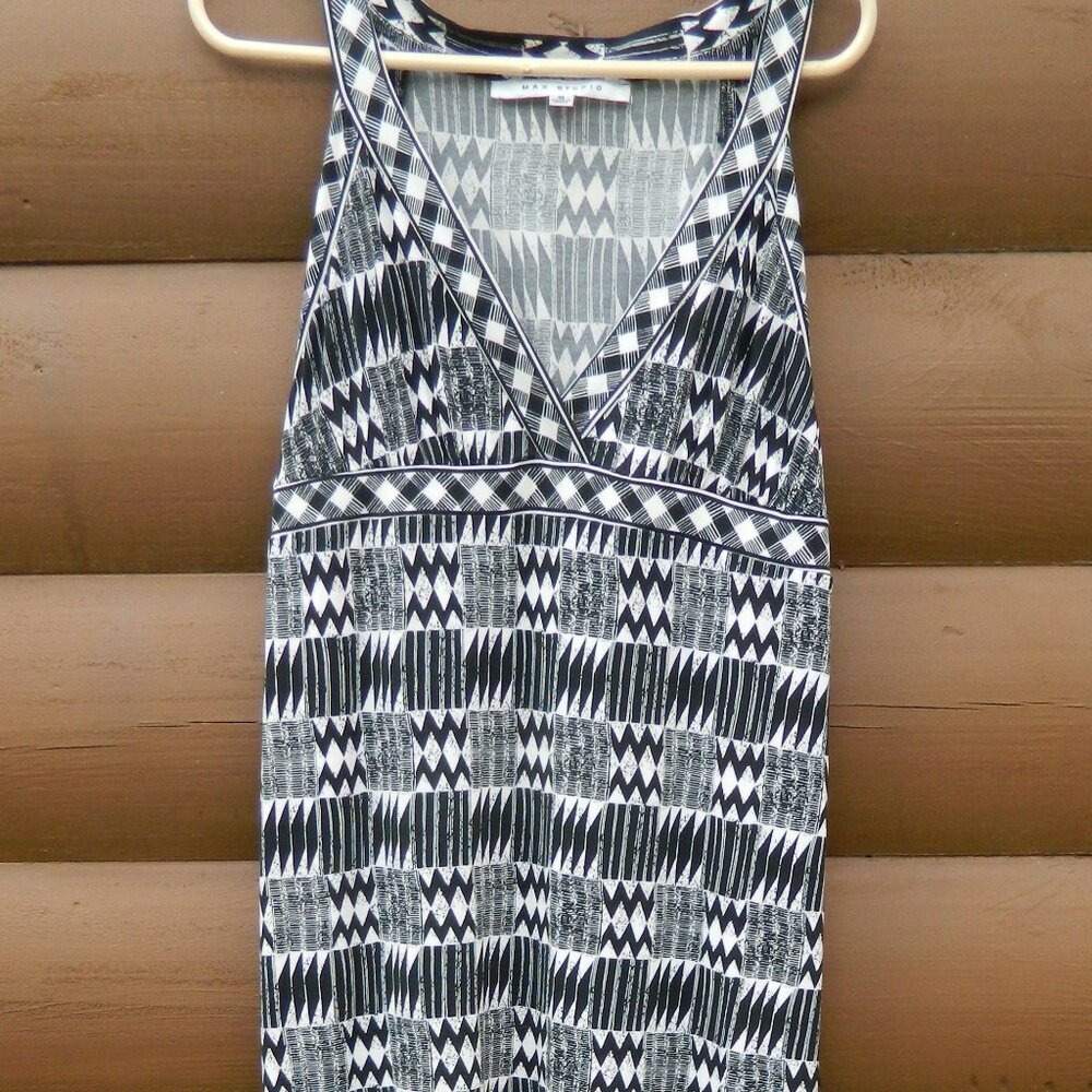 Max Studio Womens Black V-Neck Sleeveless Maxi Dress Size M